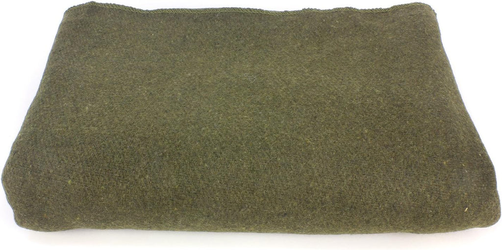Olive Drab Green Wool Fire Retardant Blanket, 66" x 90" T69365