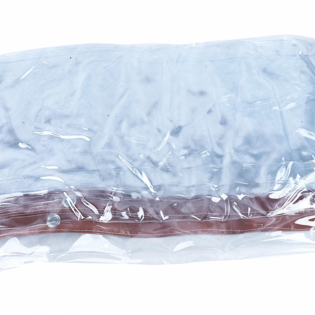 Brown PVC Clear Awning Canopy Curtain Enclosure Tarpaulin H9335
