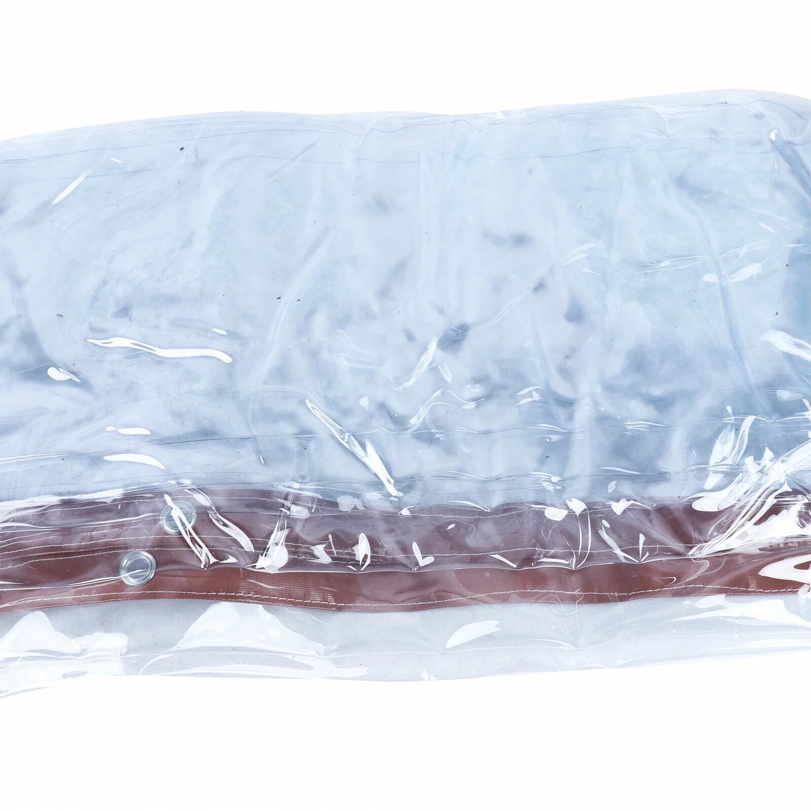 Brown PVC Clear Awning Canopy Curtain Enclosure Tarpaulin H9335