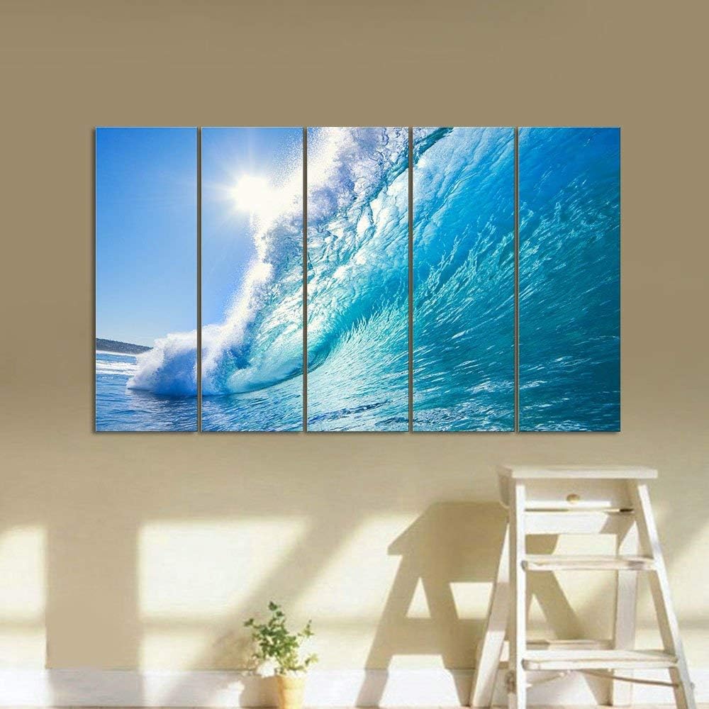 5 Piece Framed Giclee Canvas Prints Seascape Artwork W900762