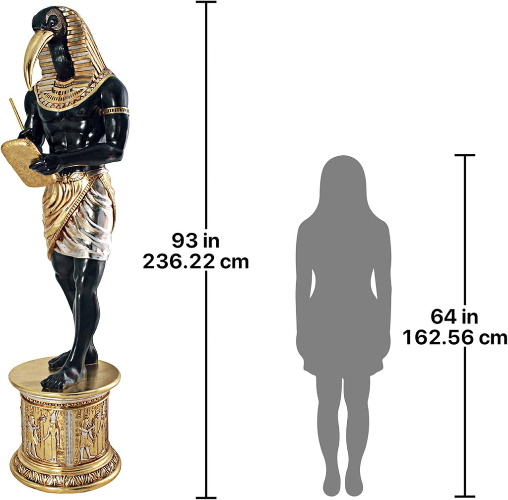 Life-Size Thoth Statue Atop a Temple Column Mount E318