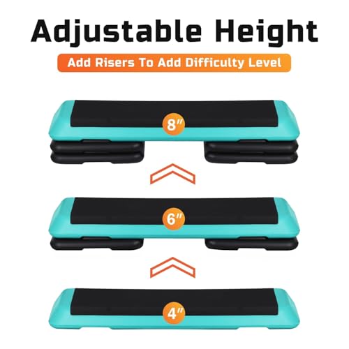 Adjustable Aerobic Step Platform with 4 Stackable Risers Y1476
