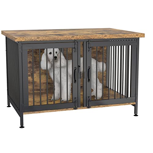 Black Double Dog Crate with Divider U513