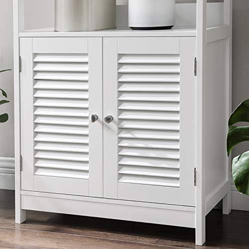 Matte White Freestanding Tall Storage Cabinet E124476