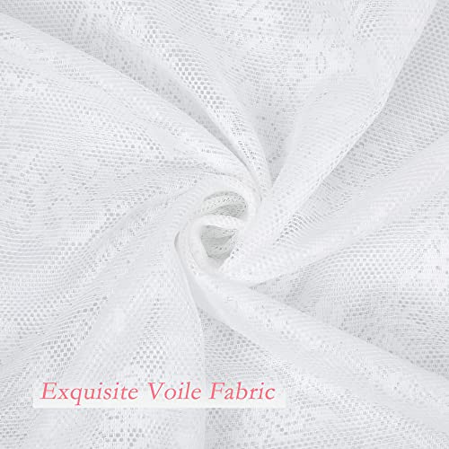 White Semi Sheer Voile Curtains 72 Inches 2 Pieces N215580
