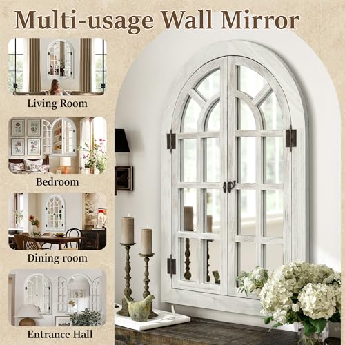 Arched Wall Mirror Wood Frame W44527