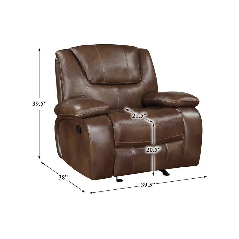 Brown Leather Match Glider Reclining Chair M206