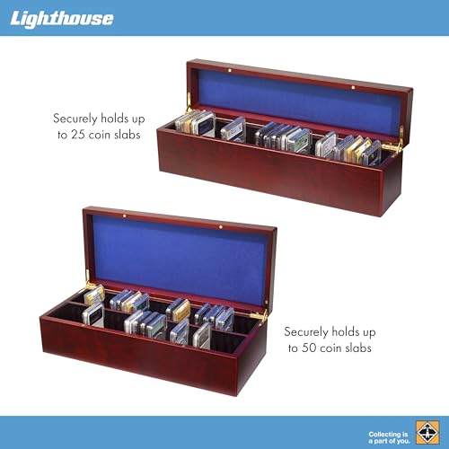Mahogany Wood Grain Coin Box for 50 Slabs O3078