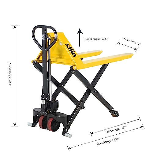 Manual Pallet Jack Hand Pallet Truck 2200lbs Capacity 3.3" Lowered 45" Lx21"W 31.5 Lift Height F190