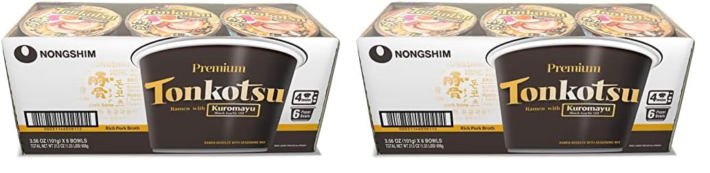 6 Paper Bowls Tonkotsu Ramen with Black Garlic Oil B6150
