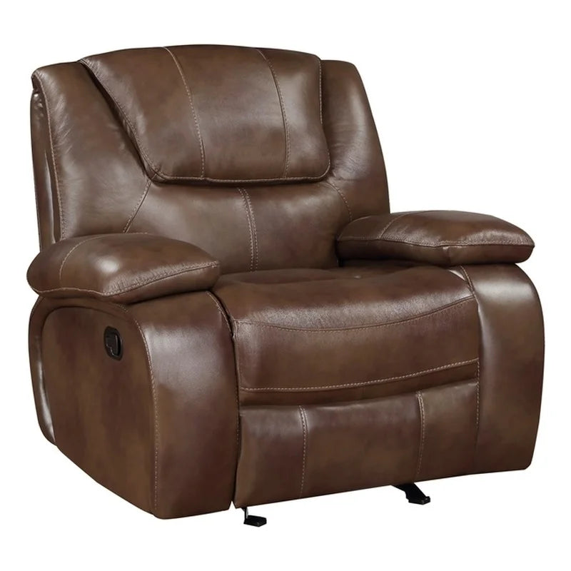 Brown Leather Match Glider Reclining Chair M206
