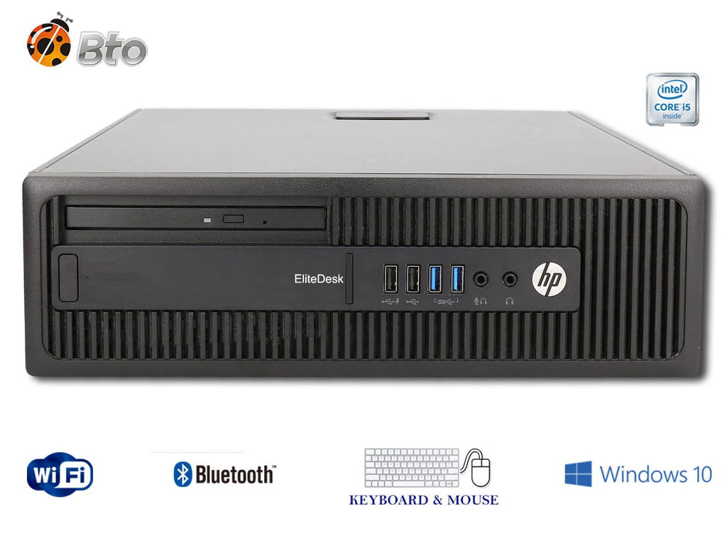 HP 800G1 Desktop SFF Computer Intel Core i5 8GB Ram 500GB HDD NVIDIA GT 1030 2GB 19" LCD Windows 10 (Refurbished) S532436