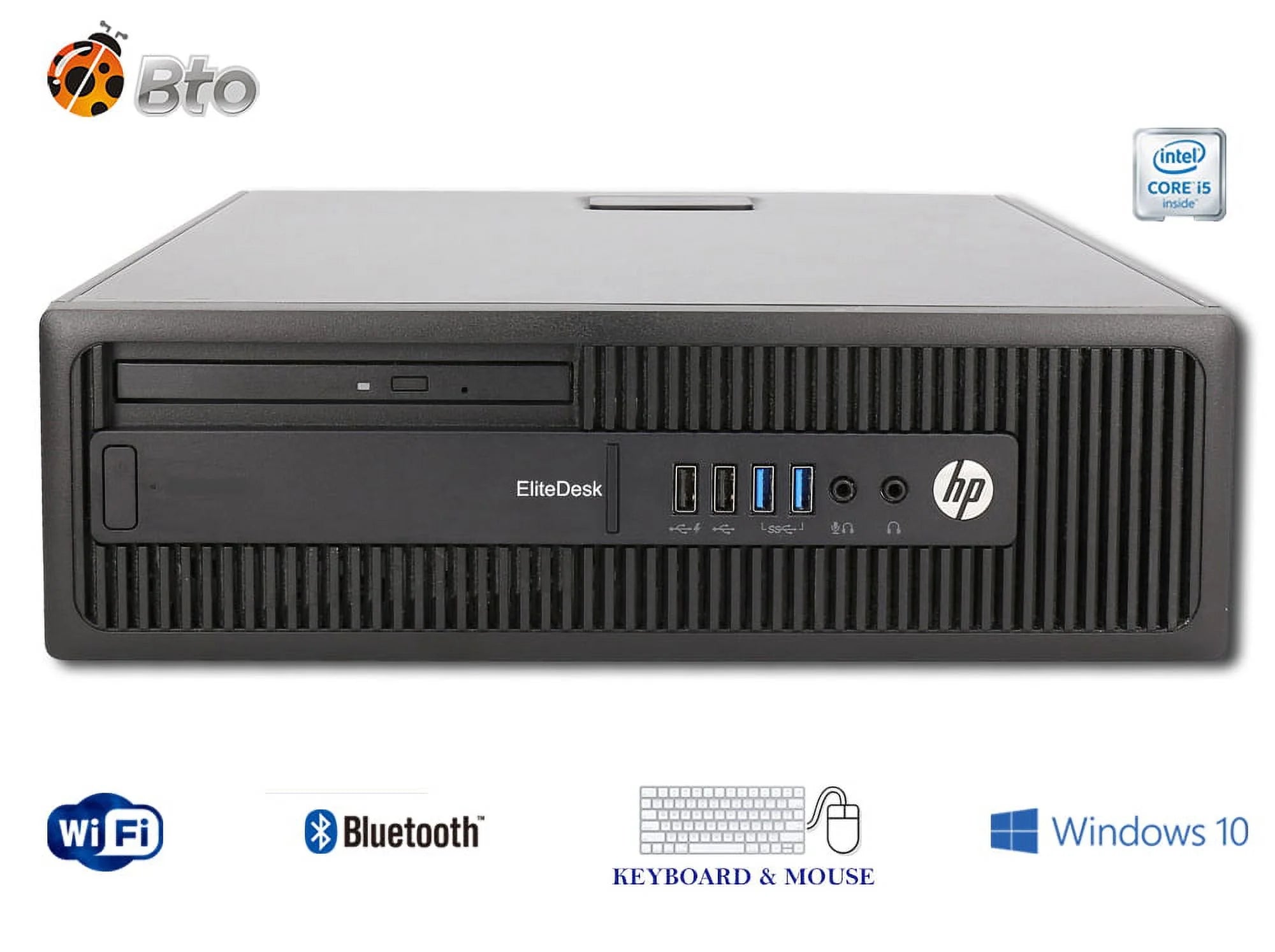 HP 800G1 Desktop SFF Computer Intel Core i5 8GB Ram 500GB HDD NVIDIA GT 1030 2GB 19" LCD Windows 10 (Refurbished) S532436
