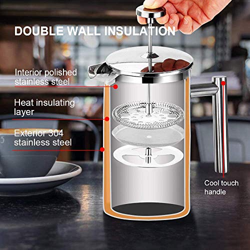 34oz Stainless Steel French Press Coffee Maker E846765