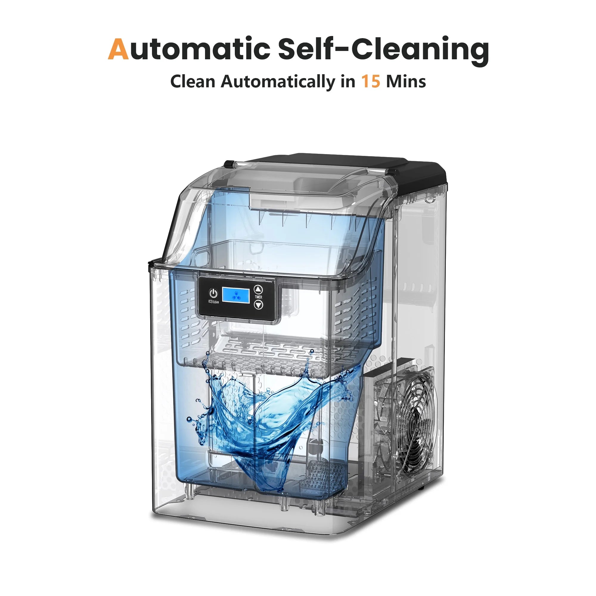Silver Countertop Ice Maker, 44 lbs/24 H, Compact W176022