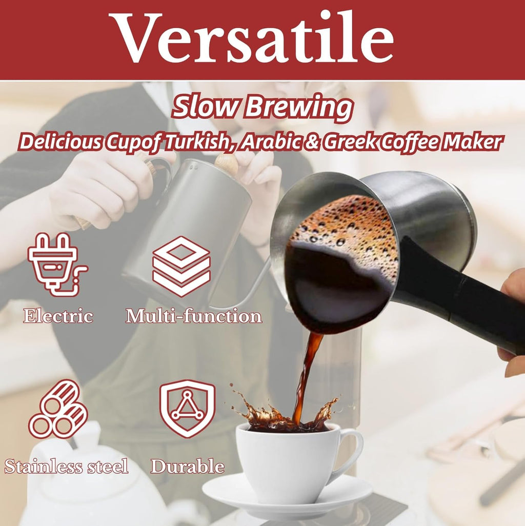 Stainless Steel Electric Turkish Coffee Maker, 600ml Z933770