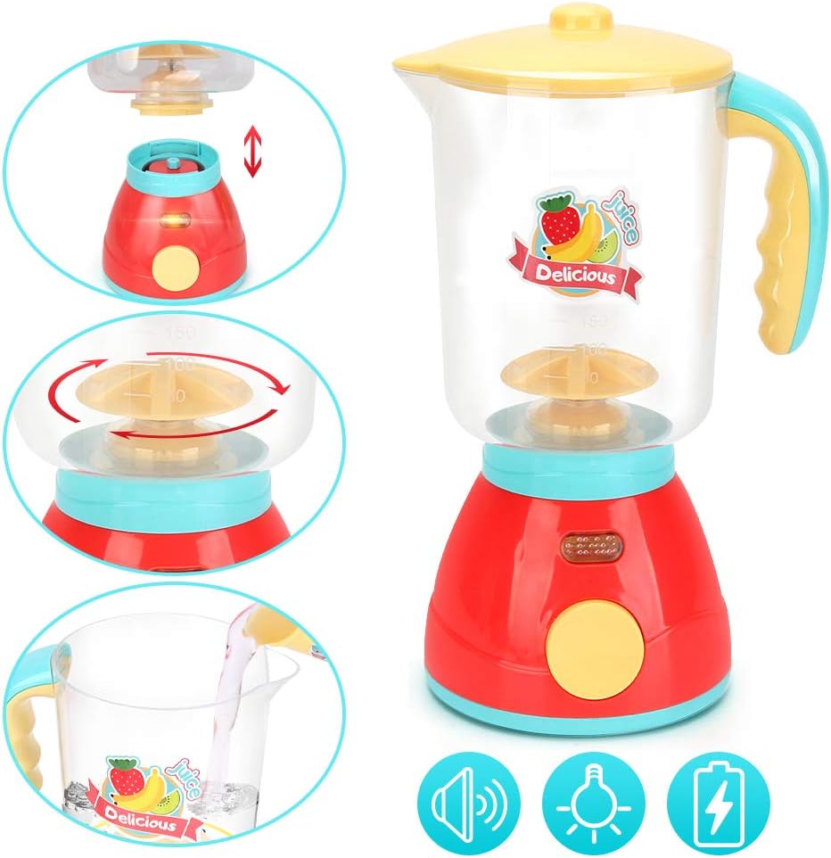 Kids Assorted Kitchen Appliance Toys, Pretend Kitchen Toy Set Includes Coffee Maker, Blender and Toaster, Cutting Play Food and Kitchen Utensils Accessories K589875
