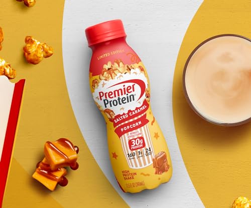 12 Pack 11.5 fl oz Salted Caramel Popcorn Protein Shake F2914