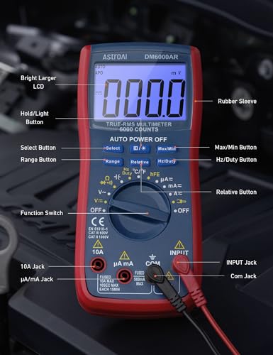 Digital Multimeter TRMS 6000 Counts Auto-Ranging Tester K45223