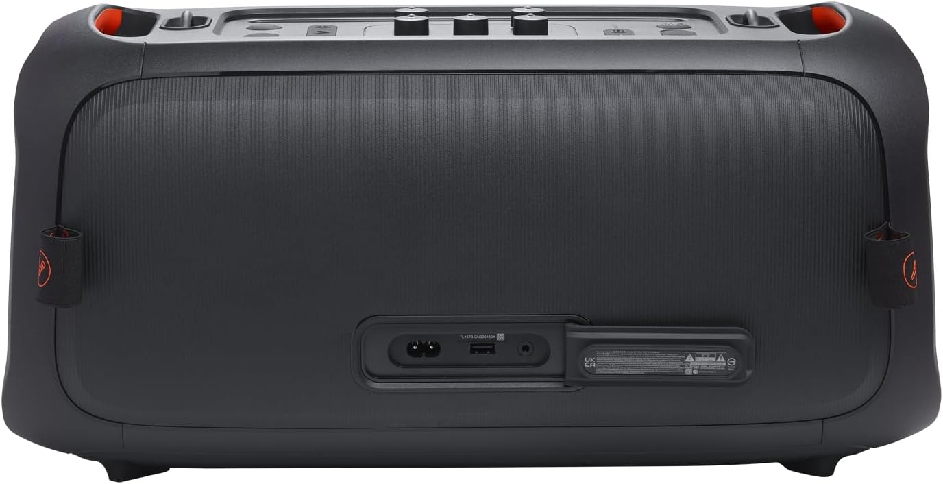 Portable party speaker with built-in lights and wireless mic - Black X5654