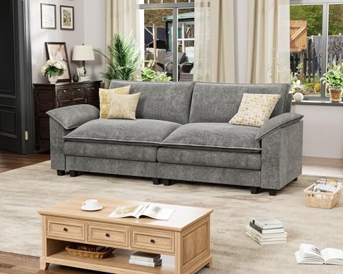 Light Grey L Shaped Chenille Sectional Sofa B71150