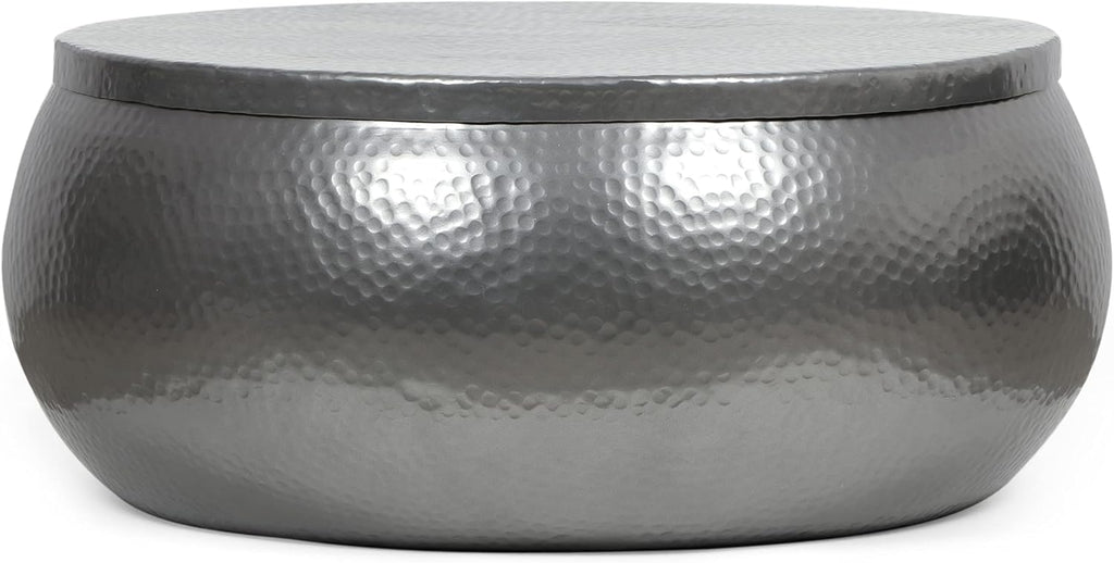 29" Solid Aluminum Round Drum Coffee Table S46041