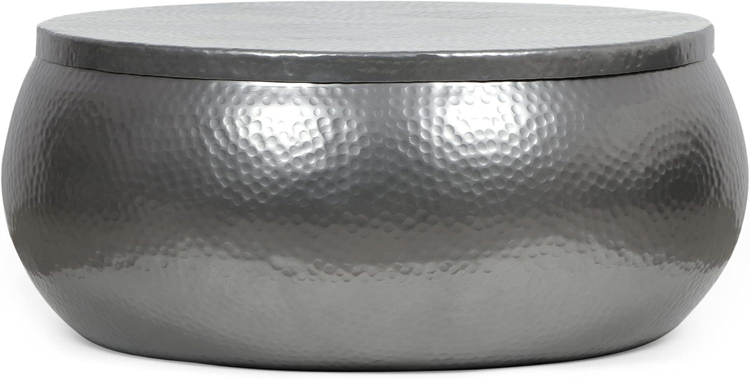 29" Solid Aluminum Round Drum Coffee Table S46041