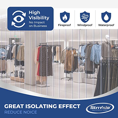 Clear Smooth PVC Strip Door Curtain Kit, 36 in. Width x 80 in. Height, 8 in. Wide x .08 in. Thick, 50% Overlap C64103