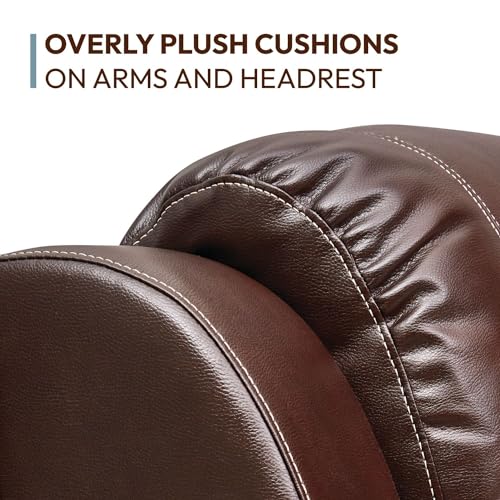 Cambridge Brown Faux Leather Double Reclining Loveseat I4587