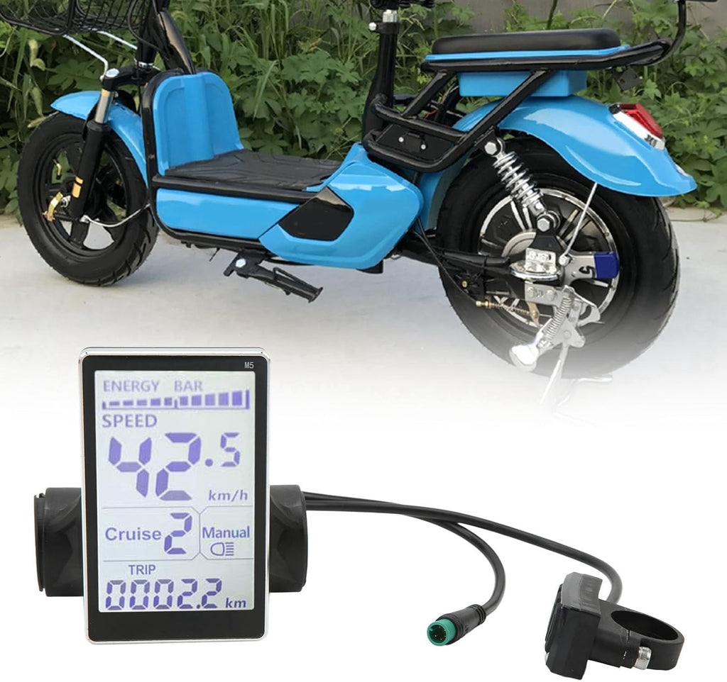 24V 36V 48V 60V 5 Pin M5 LCD Panel Screen for 31.8 22.2mm Handlebar Electric Bikes S50227