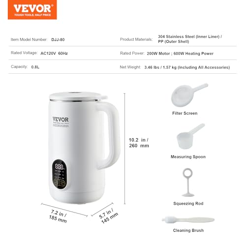 Nut Milk Maker, 800ml/27oz, Automatic Soy Milk Maker with LCD Screen B8866