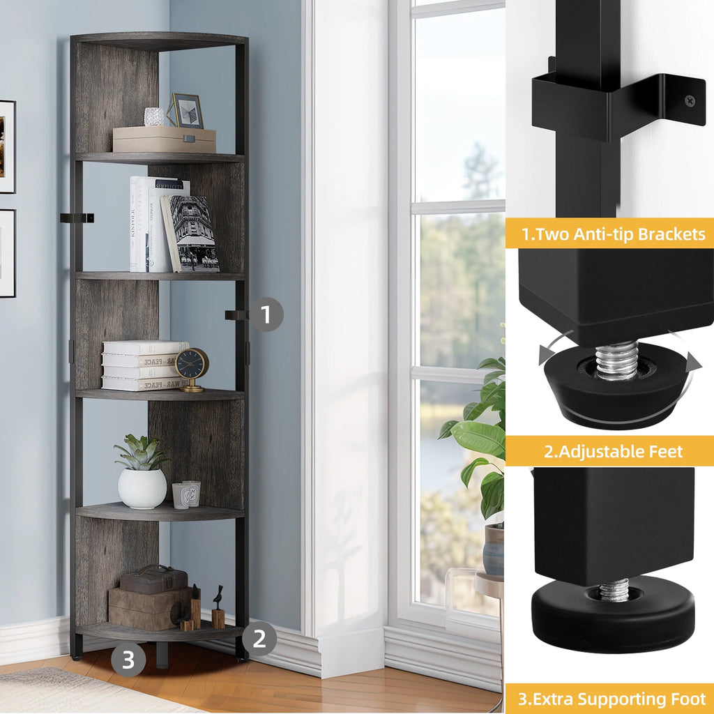 6-Tier Corner Bookcase Z7998