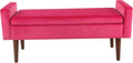 Pink Velvet Storage Ottoman Bench N9902