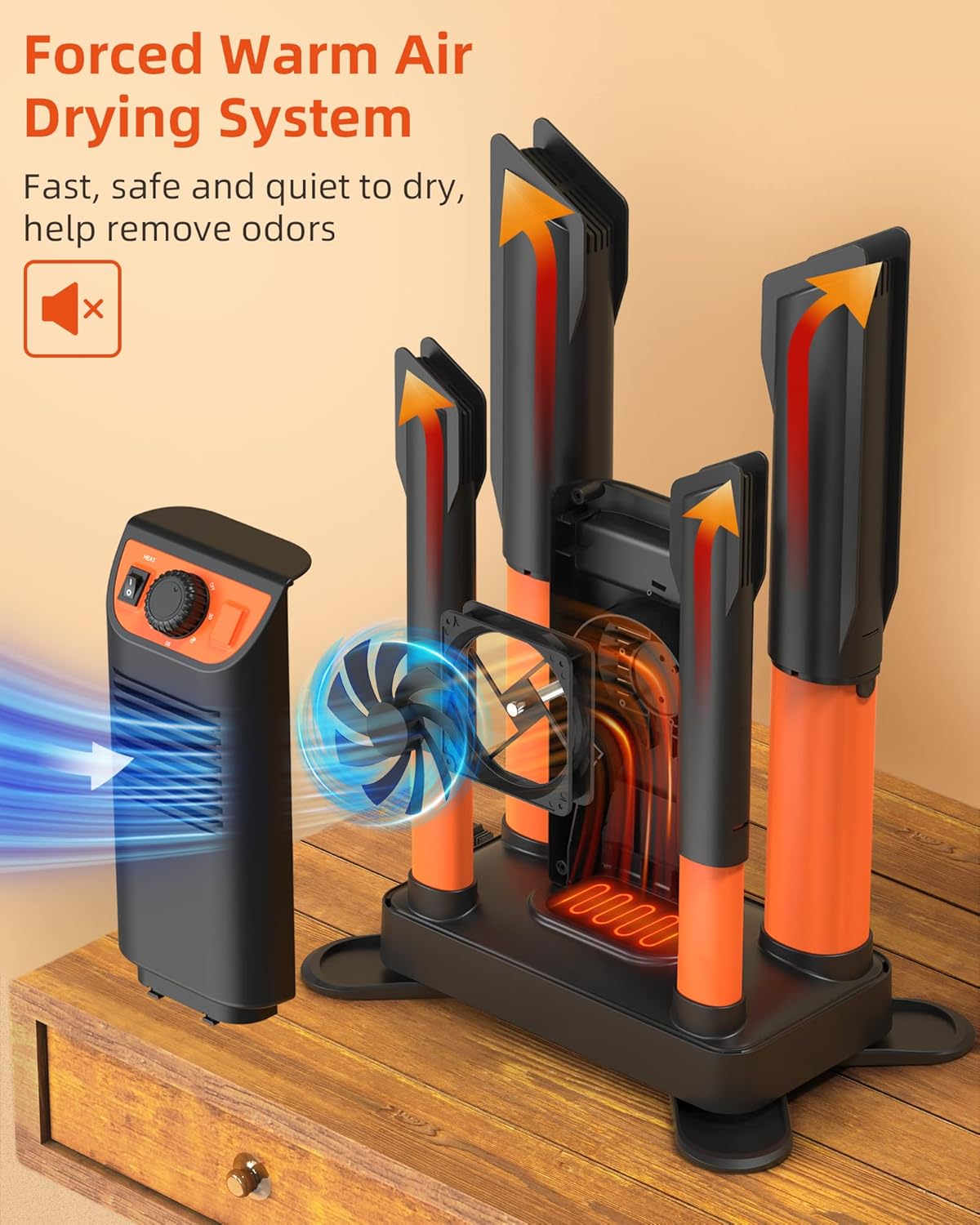 Boot Dryer Shoe Dryer with Heat Blower, Adjustable Tubes & Timer M119