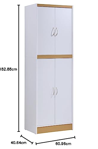 4 Door Kitchen Pantry with Four Shelves, Chocolate H95878