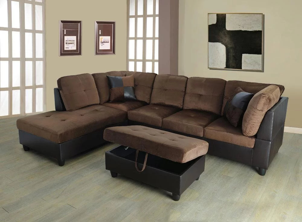 103.5'' Sectional Sofa with Storage Ottoman U88641