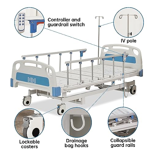 Electric Hospital ICU Bed with Mattress & IV Pole B92707