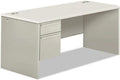 66" X 30" X 30" Light Gray Silver Right Pedestal Desk F1750