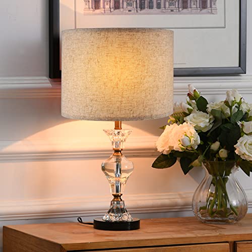 Beige Drum Fabric Lampshades Set of 2 E9315