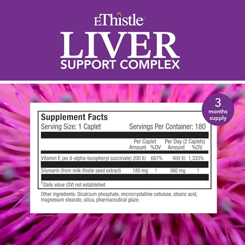 Milk Thistle & Vitamin E Dietary Supplement Caplets 180 Count K2760