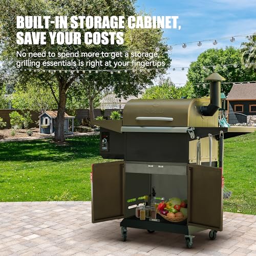 Wood Pellet Grill Smoker with PID Controller, 8-in-1 BBQ Grill, 572 sq in Cooking Area U654505