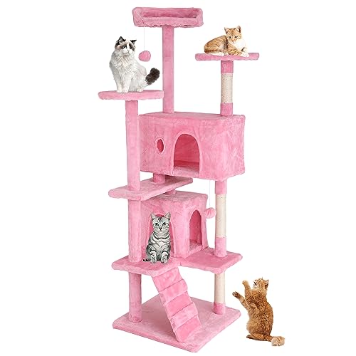Dark Gray 70 Inches Cat Tree with Litter Box Enclosure U486