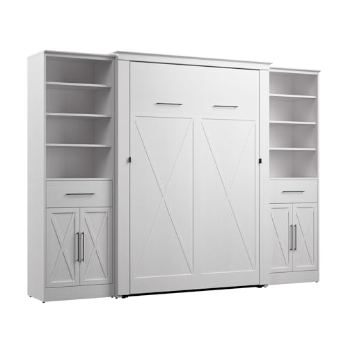 Pure White Oak Full Murphy Bed with Closet Organizers Y95634