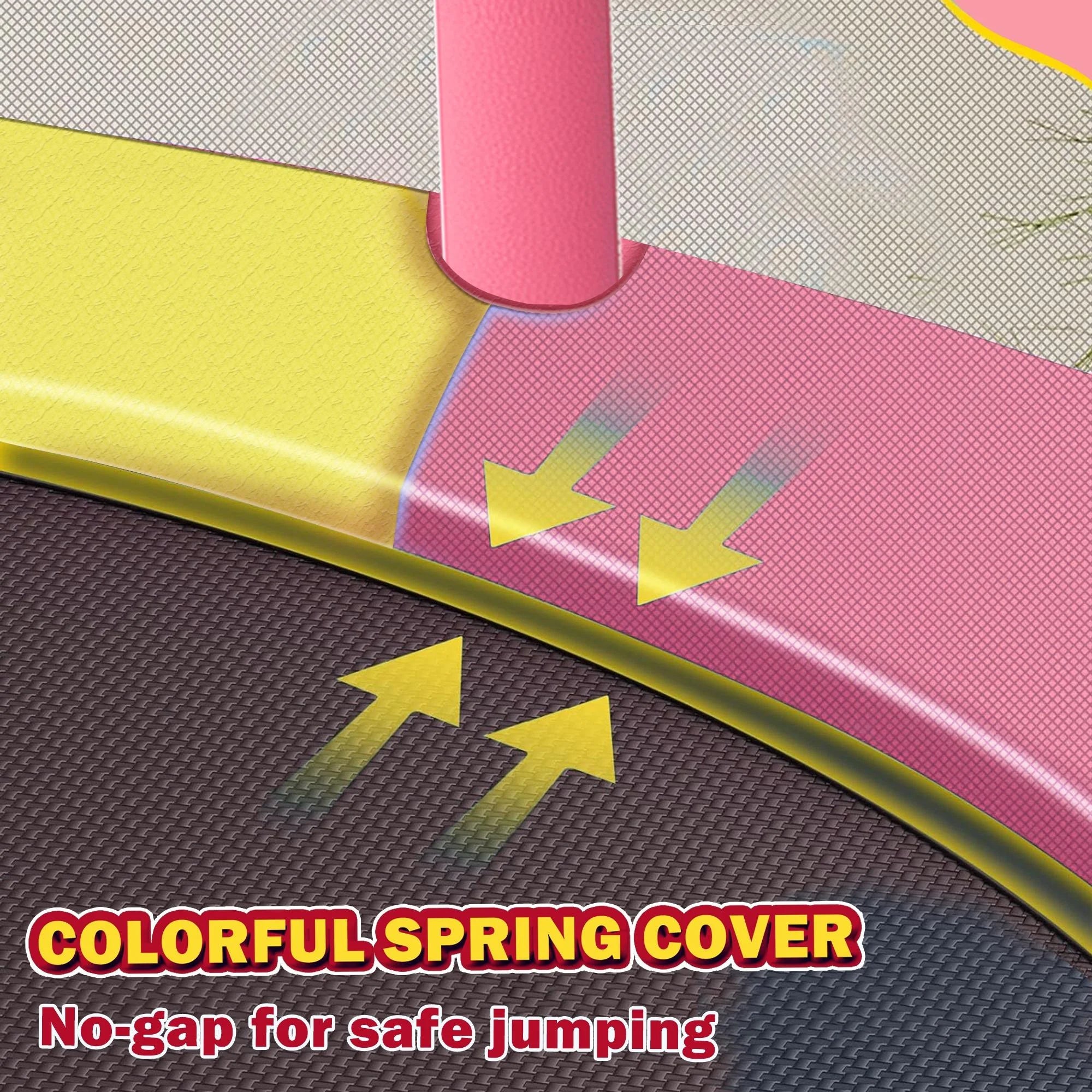 Mini Trampoline with Enclosure and Basketball Hoop D305