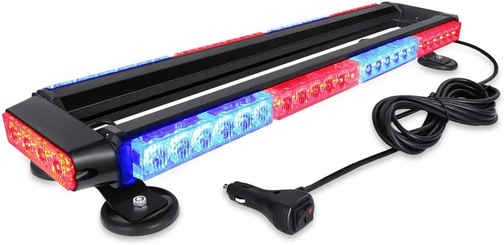 Waterproof 56W Magnetic Blue Red LED Emergency Strobe Light Bar X713349