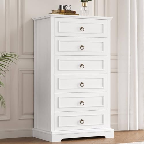 6 Drawer Tall Wood Dresser Z403