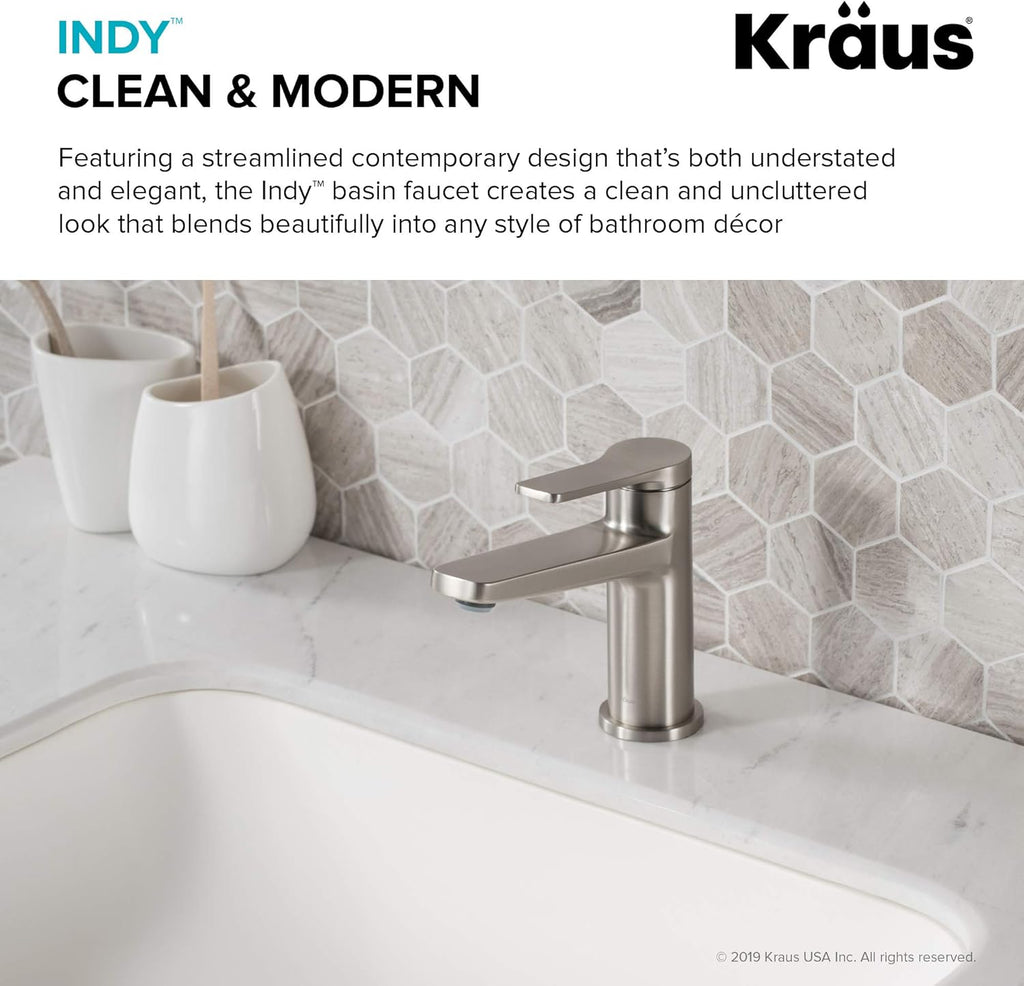 Single Handle Basin Bathroom Faucet in Spot Free Stainless Steel Q217