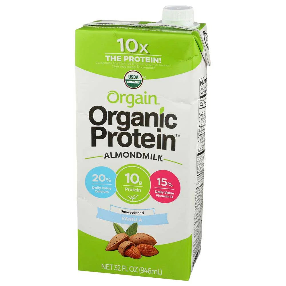 Organic Unsweetened Vanilla Protein Almond Milk, 32 Fluid Ounce W32601