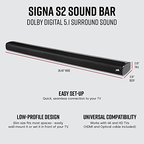 Polk Audio Signa S3 Sound Bar with Wireless Subwoofer B676037