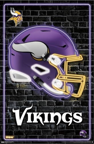 NFL Minnesota Vikings Neon Helmet Wall Poster K77874